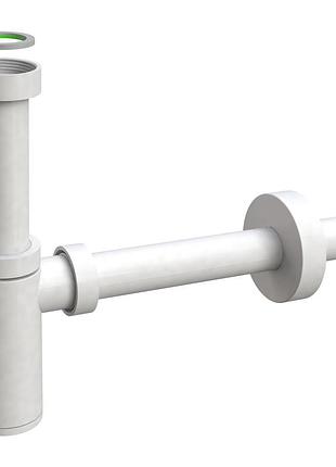 Сифон до умивальника з накидною гайкою 1 1/4", круглий, зливна трубка d32x250 з розеткою