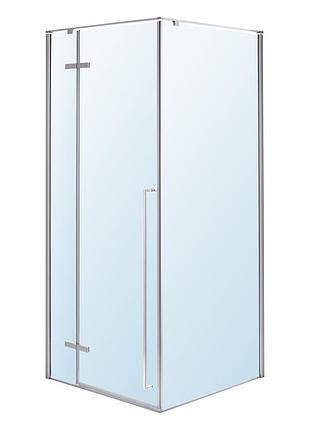 Sota 90-c душова кабіна 90*90*200 см квадратна, реверсивна, розпашна, профіль хром, скло прозоре