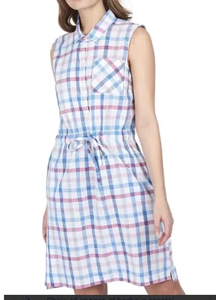 Платье barbour в клетку с манжетами, размер sm. в новом состоянии. posh markets 125 $