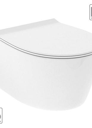 Dama di venezia унитаз подвесной безободковый 36,3*51*40см c сиденьем slim soft close