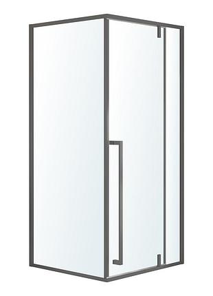 Mora 90-c душова кабіна 90*90*200 см квадратна, розпашна, профіль metal gun, скло прозоре