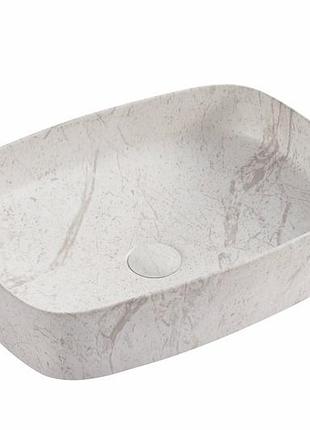 Volle piedra умывальник накладной 50*37*13,5 см, светлый мрамор