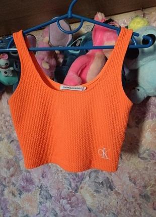 Calvin klein яркий топ майка стрейч