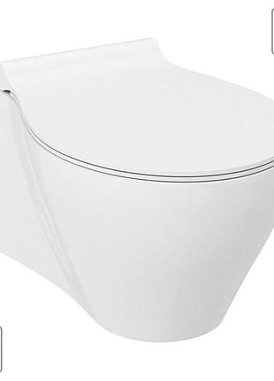 Iberia унитаз 55*35,5*40см подвесной rimless, сиденье твердое slim slow-closing