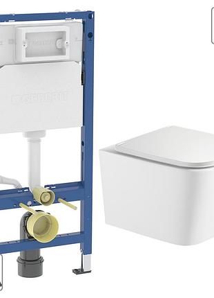 Набір інсталяційний: kubik унітаз twist, сидіння duroplast +458.103.00.2 duofix basic інсталяція для унітазу, без клавіші