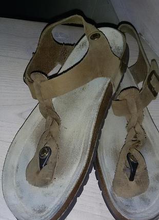 Bio comfort shoes (italy)-замшеві сандалі пісочного кольору р.39 -25,7см