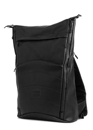 Черный мужской рюкзак rolltop для путешествий с отделением для ноутбука тренд 20217 фото