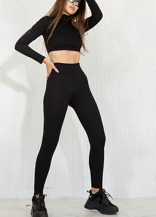 Лосини у рубчик з пуш-ап totalfit lg146 xl, черный