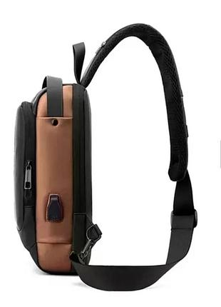 Нагрудна сумка backpac xl-1514100 чорно-сіра маленька • сумка через плече з протикрадіжним кодовим замком для міста, поїздок і документів