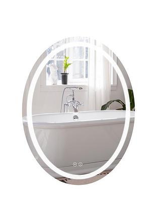Дзеркало qtap mideya 500х700 з led-підсвічуванням touch, з антизапотіванням, димером qt2078ncr5070w