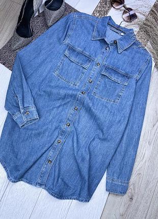 Літня сорочка mint velvet xs oversize джинсова сорочка оверсайз вільного крою подовжена сорочка жіноча