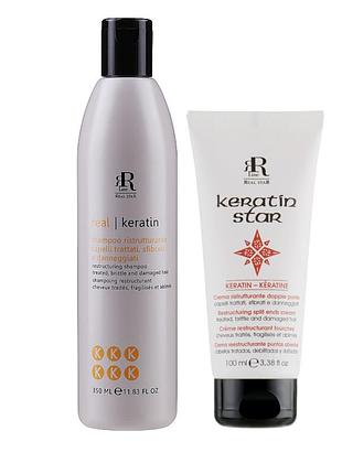 Набор для реконструкции волос rr line шампунь keratin star 350 мл и крем для кончиков 100 мл