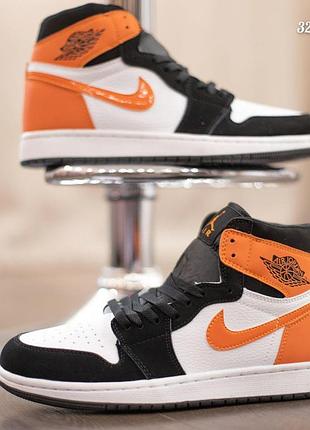 Nike air jordan мужские кроссовки white red black размер 43/27,5см 44