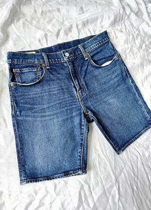 Мужские джинсовые шорты levi's w32l темно-синие короткие