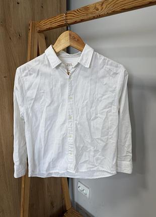Дитяча біла сорочка zara для хлопця 134 9 років