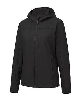 Куртка softshell водовідштовхувальна та вітрозахисна для жінки crivit bionic-finish® eco 458390 l чорний