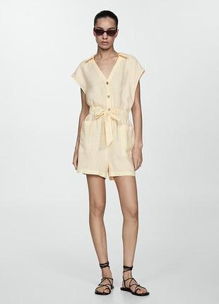 Короткий льняной комбинезон mango - s, m, l
