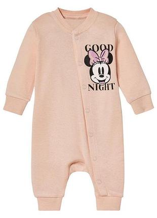 Комбінезон-сліп з довгими рукавами для дівчинки disney minnie mouse 491081 086-92 см (12-24 months) бежевий