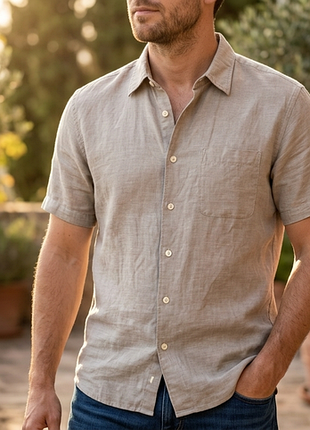 Сорочка\рубашка uniqlo cotton linen shirt