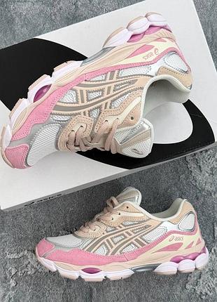Стильные женские кроссовки asics gel-nyc cream sweet pink