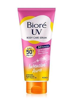 Солнцезащитный осветляющий лосьон-сыворотка для тела biore spf 50+pa+++ 150мл
