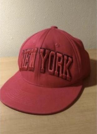 Реперка снепбек бейсболка new york червоного кольору
