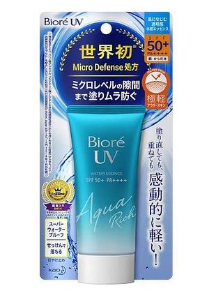 Зволожувальний сонцезахисний крем-есенція biore uv aqua rich зі спф 50+ pa++ 15г