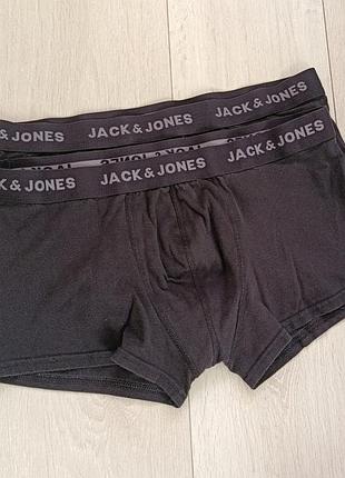 Черные трусы мужские базовые боксерки коттоновые jack jones l 12 40 48