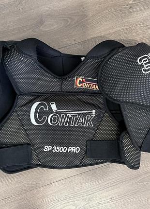 Захист для тіла та плечей, хокейний нагрудник contak sp 3500 pro чорного кольору, розмір s
