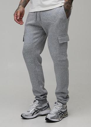 Новые брендовые теплые спортивные штаны-карго джоггеры р.xxl(54-56).