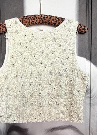 Lace&beads вишитий топ блуза
