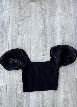 Кроп топ з шифоновими рукавами urban outfitters розмір xs-s
