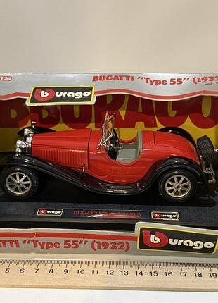 Коллекционная машинка bugatti туре 55 масштаб 1/24