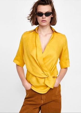 Льняная блуза zara
