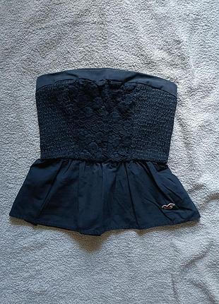 Hollister blue peplum top y2k