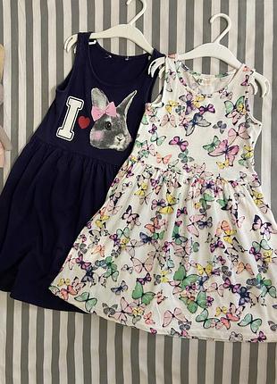🌸 літні трикотажні сарафани h&m на дівчинку 6–8 років, зріст 122-128 см
