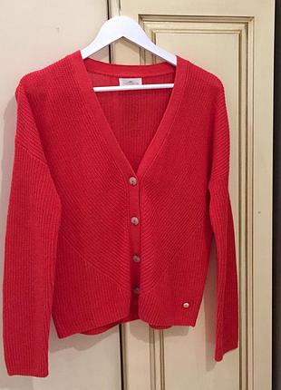 Новий.кардиган з льону fynch - hatton linen blend cardigan with button placket summer red оригінал.з поточної колекції