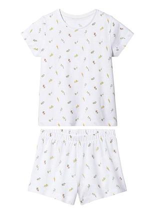 Пижама (футболка и шорты) для девочки lupilu lidl 459762 110-116 см (4-6 years) белый