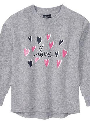 Світшот двунитка для дівчинки lupilu lycra® 386730 110-116 см (4-6 years) сірий