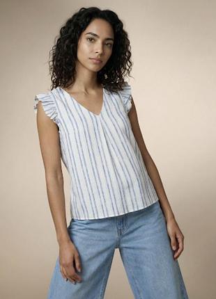 Хлопковая блуза в полоску f&f uk 16 eur 44