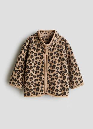 Детская теплая флисовая толстовка для девочки h&m 74 см бежевая (26010903b)