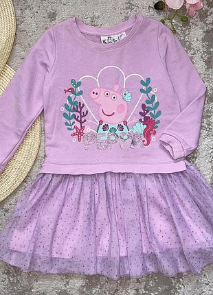 Сукня тепла з рукавом peppa спідничка - фатинова розмір: 98-104