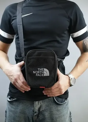 Барсетка чорна the north face сумка тнф барсетка маленька сумка через плече сумка спорт тнф 3