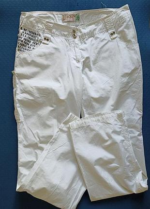 Белые брюки-карго  модель y2k roll'n denim с текстовым принтом на штанине