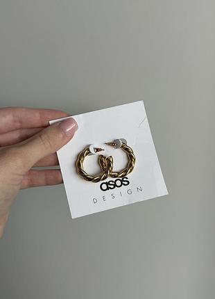 Сережки позолота asos desigh золоті