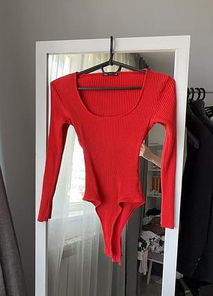 Червоне боді zara