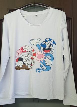 Футболка cuphead с длинным рукавом xl