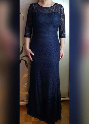 Вечернее платье из гипюра, синее. — ціна 1100 грн у каталозі Вечірні сукні  ✓ Купити жіночі речі за доступною ціною на Шафі | Україна #54171613