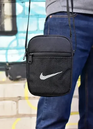 Борсетка черная nike сумка найк сумка через плечо сумка мужская сумка спорт найк 2