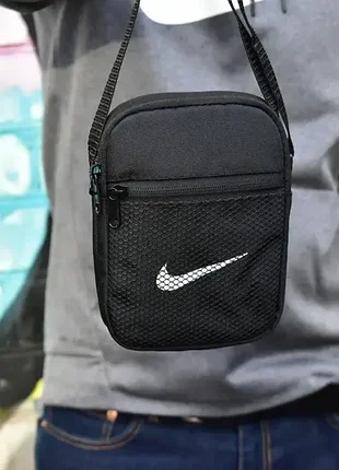 Борсетка черная nike сумка найк сумка через плечо сумка мужская сумка спорт найк 5